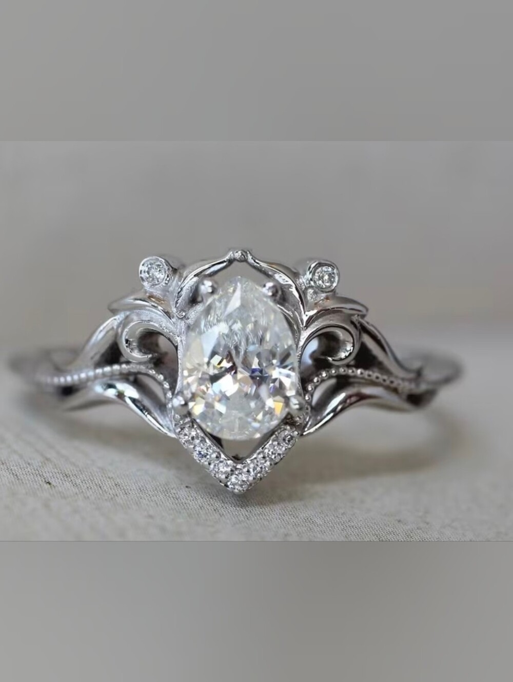 $8 Each Or Bundle 5/$20 Sterling Silver Teardrop CZ Filigree Ring